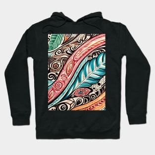 Discover Aotearoa's Cultural Tapestry: Authentic Maori Art in Vibrant Illustrations Hoodie